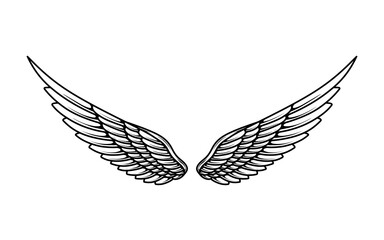 Vector angel wings tattoo design