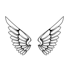 Obraz premium Vector angel wings tattoo design