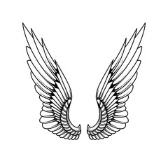 Vector angel wings tattoo design