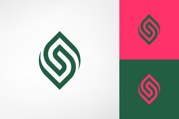 Letter S organic leaf plant petals monogram. Beautiful and elegant feminine logo. Suitable for beauty, cosmetic, environmental, floral, fashion, spa and esthetics salon companies.