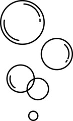 Soap Water Bubbles Outline Illustration Vector