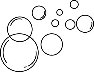 Soap Water Bubbles Outline Illustration Vector