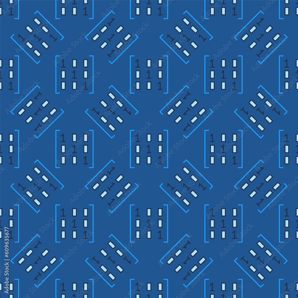 Poster math matrix vector mathematics sciecnce concept blue seamless pattern