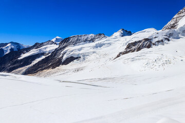 Fototapeta na wymiar View of the Jungfraujoch, Top of Europe, Bernese Oberland, Switzerland