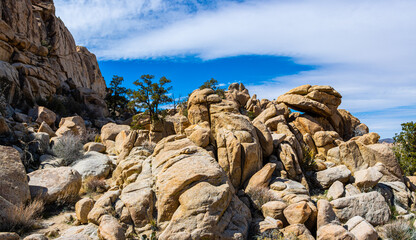 Rock Formations in The Hemmingway Buttress Area , Joshua Tree National Park, California, USA