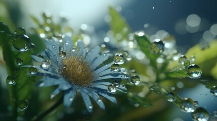 water drops on a flower