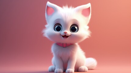 Cartoon Cute Kitty Character, with Generative AI
