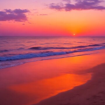 Beach Sunset with Golden Sands