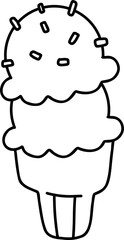 chocolate ice cream hand draw
