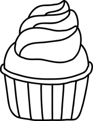 chocolate cupcake hand draw