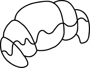 chocolate croissant hand draw