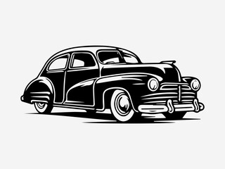 old car hand drawn logo design illustration Generative AI