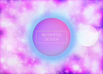 Obraz premium Rainbow Presentation. Memphis Dots. Vibrant Flyer. Minimalist Fluid. Violet Magic Background. Space Multicolor Composition. Light Poster. Holographic Pattern. Purple Rainbow Presentation