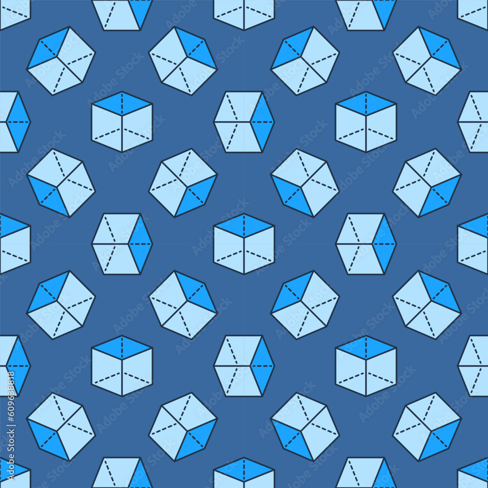 Poster mathematics cube vector colored modern seamless pattern