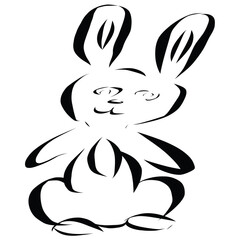 bunny rabbit doodle line art