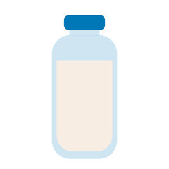 simple flat bottle with white drink milk