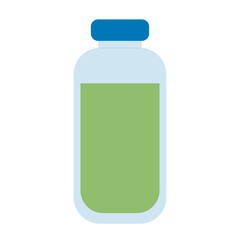 Fototapeta premium simple flat bottle with green drink