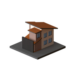 MODERN ISOMETRIC HOUSE 3D RENDER