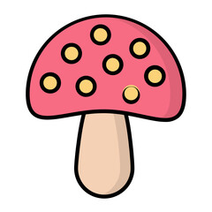 Mushroom Line Color Icon