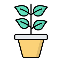 Plant Line Color Icon