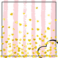 Gold Foil Confetti. Rose Premium Painting.