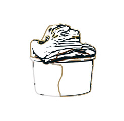 color sketch of ice cream with transparent background