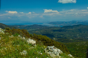 Fototapeta na wymiar Panoramic view on the island of Lefkas in Greece