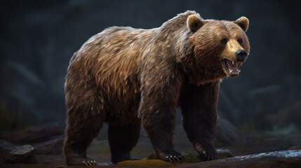 Fototapeta premium brown bear in the lake