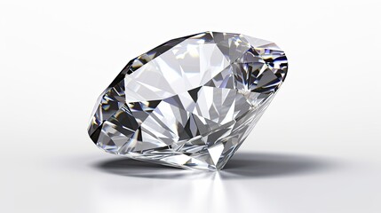 Diamond isolated on white. Generative AI