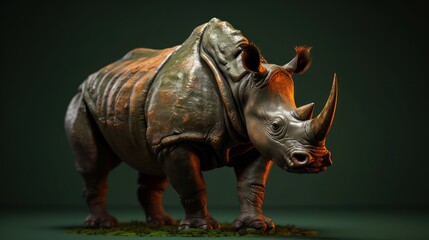 Fototapeta premium black and white rhinoceros