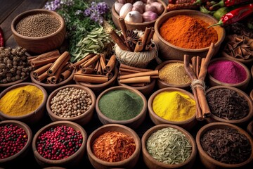 Various Herbs and Spices For Cooking