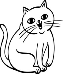 cute cartoon cat drawing.