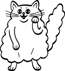 cute cartoon cat drawing.