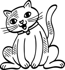 cute cartoon cat drawing.