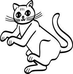 Obraz premium cute cartoon cat drawing.