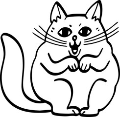 cute cartoon cat drawing.