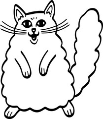 cute cartoon cat drawing.