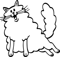 cute cartoon cat drawing.