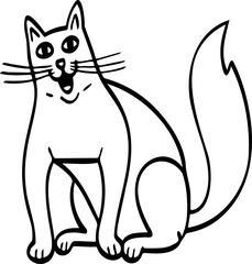 cute cartoon cat drawing.