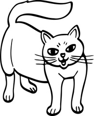 cute cartoon cat drawing.