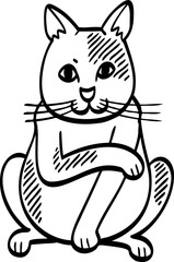 cute cartoon cat drawing.