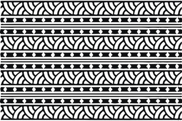 Black and White Textile Material with Greek Key Pattern 