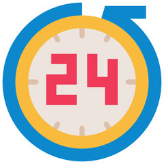 open 24 hours flat icon