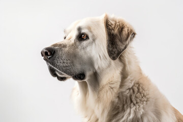 portrait of a Anatolian Shepherd Dog with white background