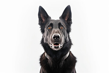 portrait of a Belgian Shepherd Dog with white background