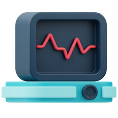 ECG Monitor Medicine 3D Illustration