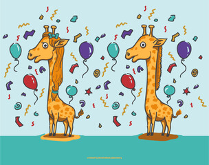 Giraffe couple on their birthday