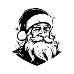 Santa Clause line art. Simple vector illustration for your design
