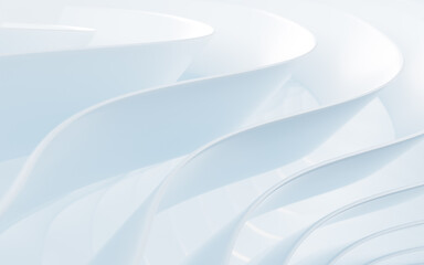 White abstract indoor architecture, 3d rendering.