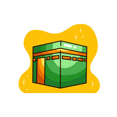 Illustration vector graphic of the Ka'bah. Ka'bah minimalist style is isolated on white background. The illustration is suitable for web landing pages, stickers, etc.